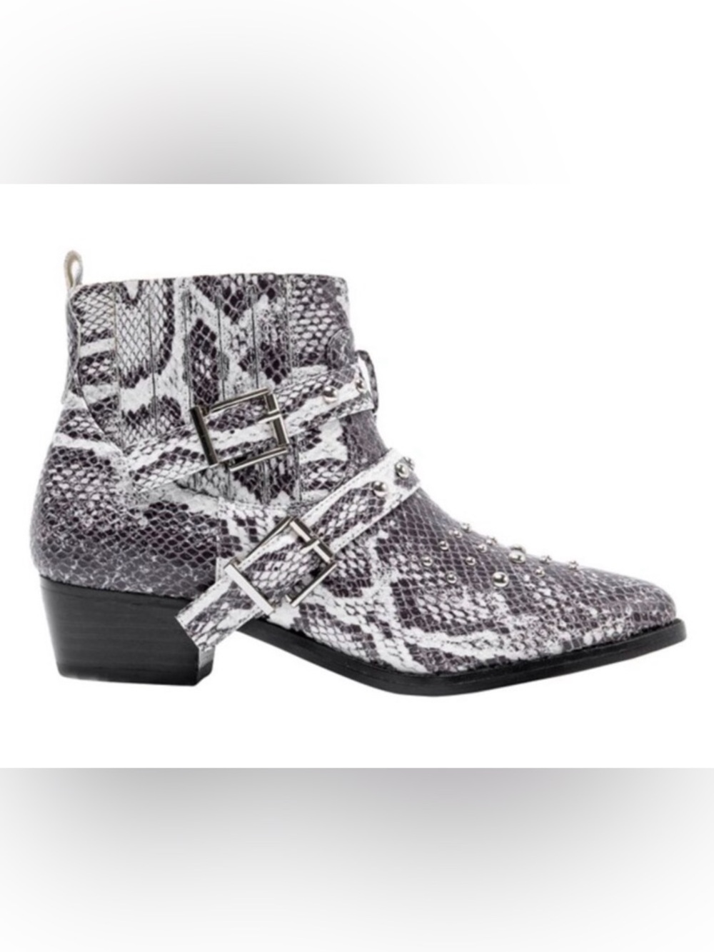 NIB [JANE AND THE SHOE] Cindy Snakeskin Pointed Ankle Booties Women's Sz 6.5 - Picture 2 of 11
